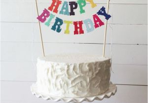 Happy Birthday Banner Cake topper Custom Happy Birthday Felt Banner Cake topper Stiffened