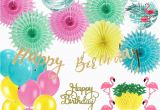 Happy Birthday Banner Cake topper Diy 26pcs Flamingo Decoration Set Balloons Pineapple Garland