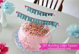 Happy Birthday Banner Cake topper Diy Diy Birthday Cake toppers