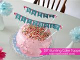 Happy Birthday Banner Cake topper Diy Diy Birthday Cake toppers
