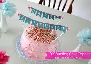 Happy Birthday Banner Cake topper Diy Diy Birthday Cake toppers