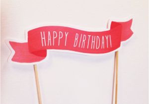 Happy Birthday Banner Cake topper Diy Happy Birthday Cake topper Banner by Ninjandninj On Etsy