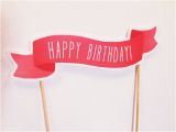 Happy Birthday Banner Cake topper Printable Happy Birthday Cake topper Banner by Ninjandninj On Etsy