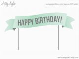 Happy Birthday Banner Cake topper Printable Items Similar to Custom Cake Banner Printable Cake topper