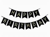 Happy Birthday Banner Clipart Black and White Amazon Com Black Happy Birthday Banner Decorations