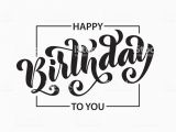 Happy Birthday Banner Clipart Black and White Happy Birthday Hand Drawn Lettering Card Modern Brush
