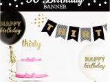 Happy Birthday Banner Creator 30th Birthday Banner 30th Birthday Decor 30th Birthday