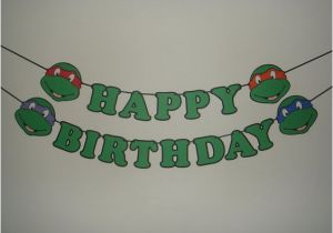 Happy Birthday Banner Cut Out Ninja Turtle Happy Birthday Party Wall Decoration Banner