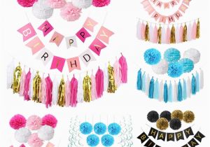 Happy Birthday Banner Design Diy Fengrise Diy Girl Pink Happy Birthday Banner Tissue Paper