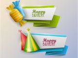 Happy Birthday Banner Design Vector Free Download Happy Birthday Banner with Candy Vector Vector Banner