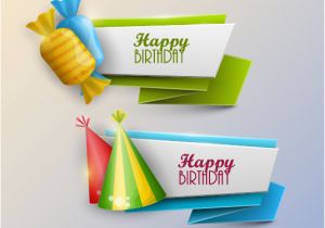 Happy Birthday Banner Design Vector Free Download Happy Birthday Banner with Candy Vector Vector Banner