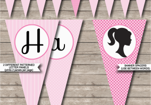 Happy Birthday Banner Diy Printable Barbie Party Banner Template Birthday Banner Editable