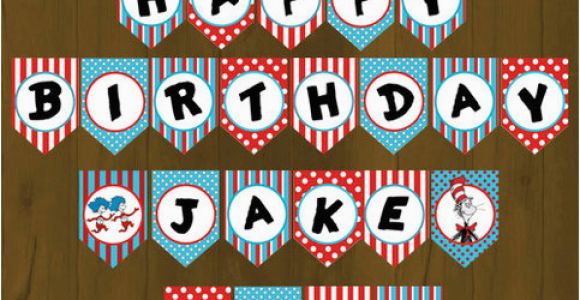 Happy Birthday Banner Diy Printable Dr Seuss Printable Happy Birthday Banner On Storenvy
