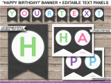 Happy Birthday Banner Editable Chalkboard Party Banner Template Birthday Bunting
