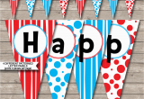 Happy Birthday Banner Editable Dr Seuss Party Banner Template Birthday Banner