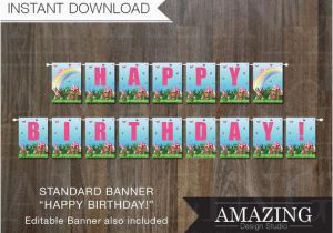 Happy Birthday Banner Editable Garden Fairies Banner Happy Birthday Diy Editable Printable