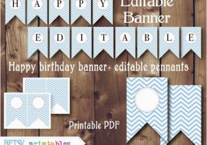 Happy Birthday Banner Editable Items Similar to Chevron Banner Editable Pennants Happy