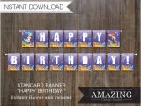 Happy Birthday Banner Editable Mermaids Birthday Banner Happy Birthday Diy Editable