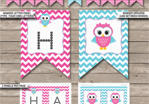 Happy Birthday Banner Editable Owl Birthday Banner Template Birthday Banner Editable