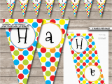 Happy Birthday Banner Editable Polkadot Birthday Party Banner Template Happy Birthday