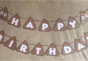 Happy Birthday Banner Emoji Poop Emoji Happy Birthday Banner Can Be Personalized with A