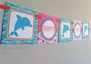 Happy Birthday Banner English Bright Dolphin Happy Birthday Word Banner Square Banner