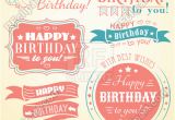 Happy Birthday Banner Eps Happy Birthday Retro Banners Labels Greeting Cards and
