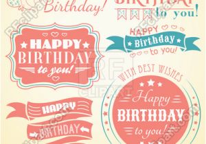 Happy Birthday Banner Eps Happy Birthday Retro Banners Labels Greeting Cards and