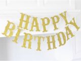 Happy Birthday Banner Font Happy Birthday Glitter Banner Gold Large 5 by