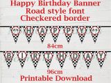 Happy Birthday Banner Font Race Car theme 39 Happy Birthday 39 Banner Road Font