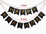 Happy Birthday Banner for Adults Black and Gold Party Decorations Perfect Adult Birthday