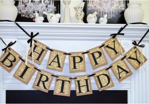 Happy Birthday Banner for Adults Happy Birthday Banner Birthday Party Decorations Damask