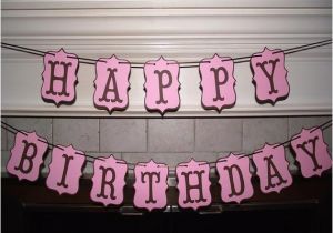 Happy Birthday Banner for Adults Happy Birthday Banner Modern Banner Pink by