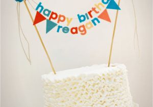 Happy Birthday Banner for Cake Birthday Cake Banner Birthday Cake topper by Pipsqueakandbean