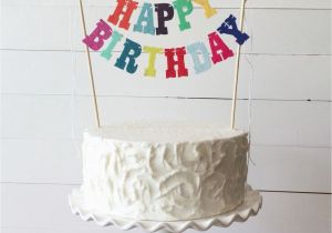 Happy Birthday Banner for Cake Custom Happy Birthday Felt Banner Cake topper Stiffened Felt
