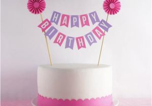 Happy Birthday Banner for Cake Mini Banner or Cake Bunting Happy Birthday with by