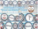Happy Birthday Banner Free Printable Boy Unique Owl 1st Birthday Related Items Etsy