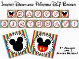 Happy Birthday Banner Free Printable Mickey Mouse Instant Download Mouse Clubhouse Printable Happy Birthday
