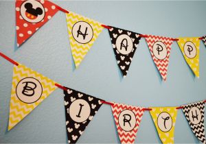 Happy Birthday Banner Free Printable Mickey Mouse Mickey Mouse Party Happy Birthday Banner Mickey Mouse