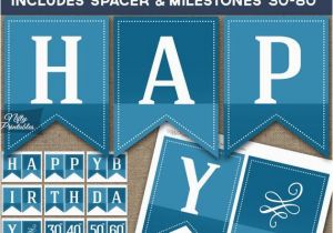 Happy Birthday Banner Free Printables Happy Birthday Banner Printable Blue Birthday Banner