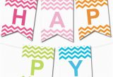 Happy Birthday Banner Generator Chevron Pennant Banner In 12 Colors Printables Happy