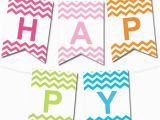 Happy Birthday Banner Generator Chevron Pennant Banner In 12 Colors Printables Happy