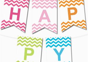 Happy Birthday Banner Generator Chevron Pennant Banner In 12 Colors Printables Happy