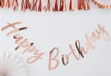 Happy Birthday Banner Ginger Ray Ginger Ray Happy Birthday Banner Rose Gold at John Lewis