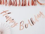 Happy Birthday Banner Ginger Ray Ginger Ray Happy Birthday Banner Rose Gold at John Lewis
