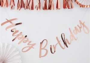 Happy Birthday Banner Ginger Ray Ginger Ray Happy Birthday Banner Rose Gold at John Lewis