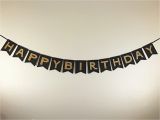 Happy Birthday Banner Gold and Black Happy Birthday Banner In Black and Gold Birthday Party