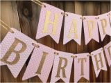 Happy Birthday Banner Gold and Pink Pink and Gold Birthday Banner Happy Birthday by