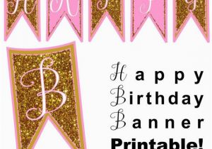 Happy Birthday Banner Gold and Pink Pink Gold Happy Birthday Banner Great for A Princess