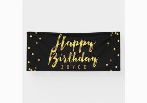 Happy Birthday Banner Gold Personalized Happy Birthday Faux Gold Confetti Banner